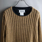 "MAISON MARGIELA" Ribbed drawcord cotton linen knit pullover