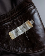 "Vintage 100% cow leather oversized tailored jacket"