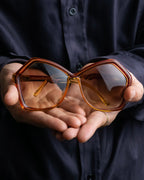 "Christian Dior" 80s optyl material pentagonal frame sunglasses
