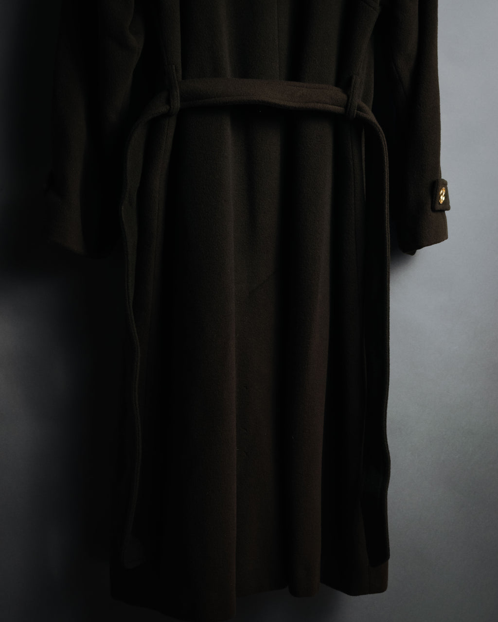 –SPECIAL– "CELINE" 80’s-90’s Triomphe button double breasted long coat