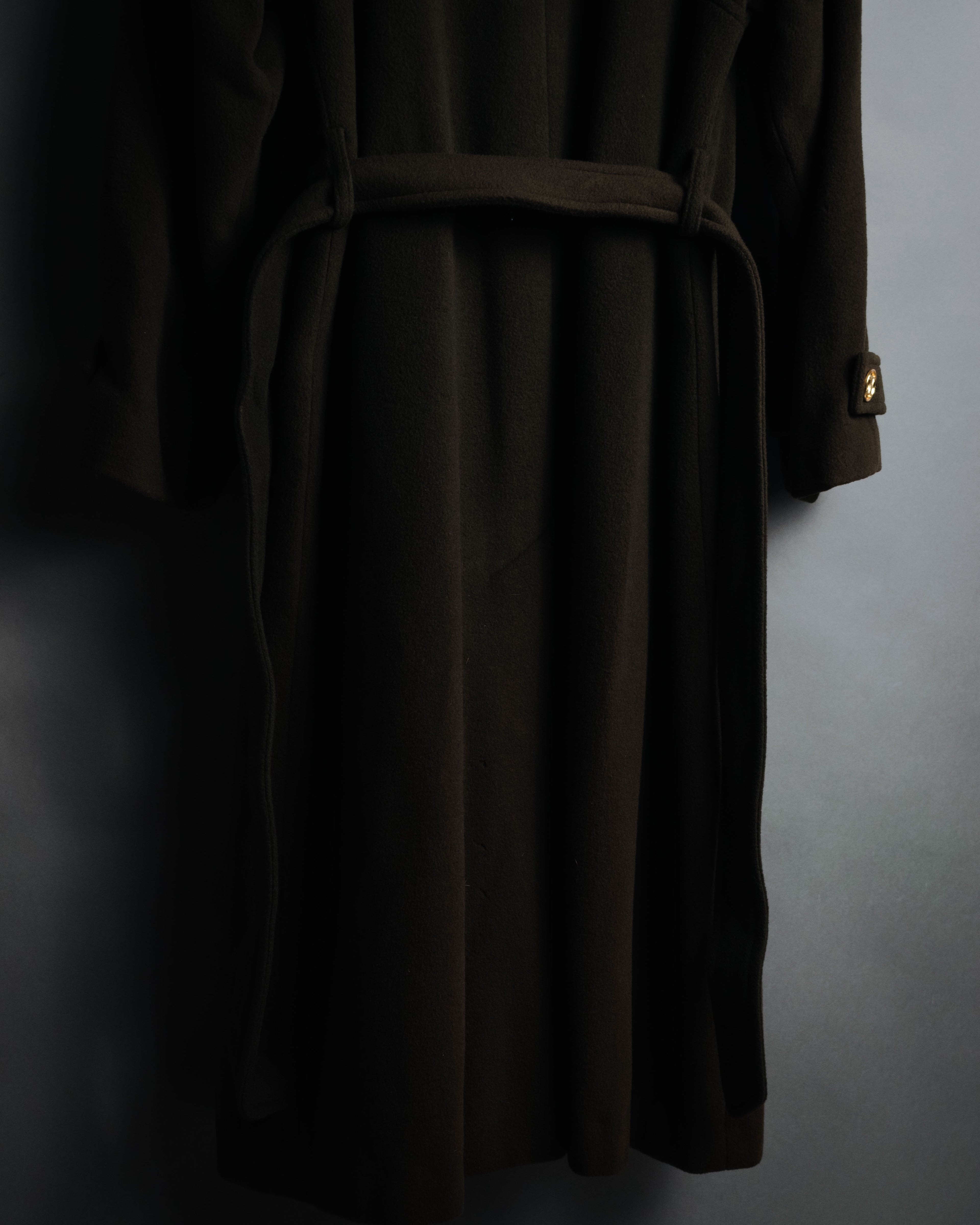 –SPECIAL– "CELINE" 80’s-90’s Triomphe button double breasted long coat