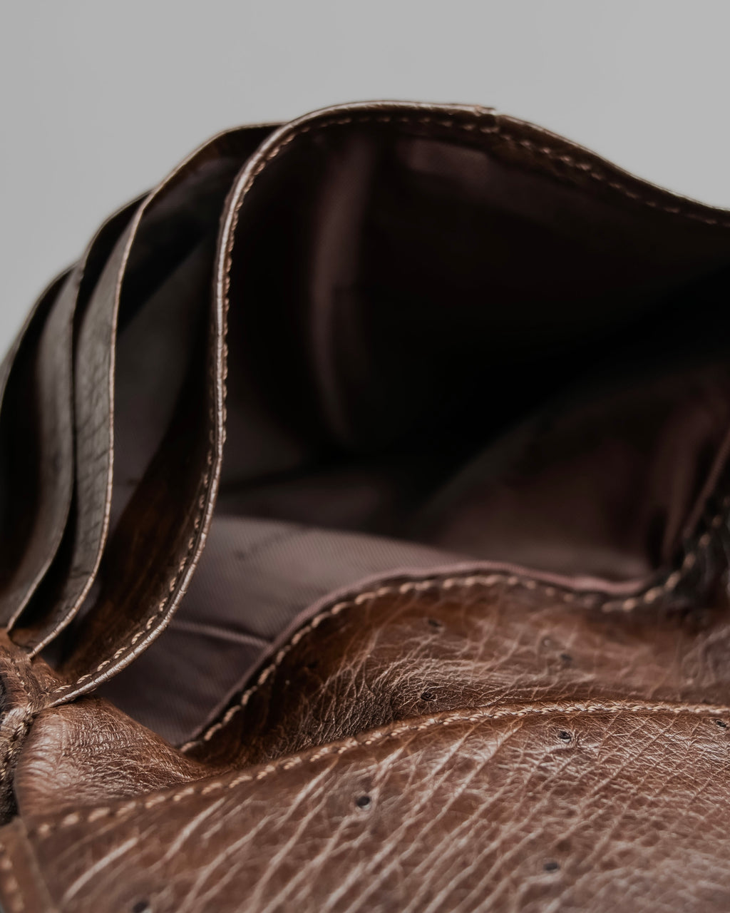 "LOEWE" Ostrich leather bi-fold wallet