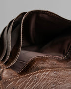 "LOEWE" Ostrich leather bi-fold wallet