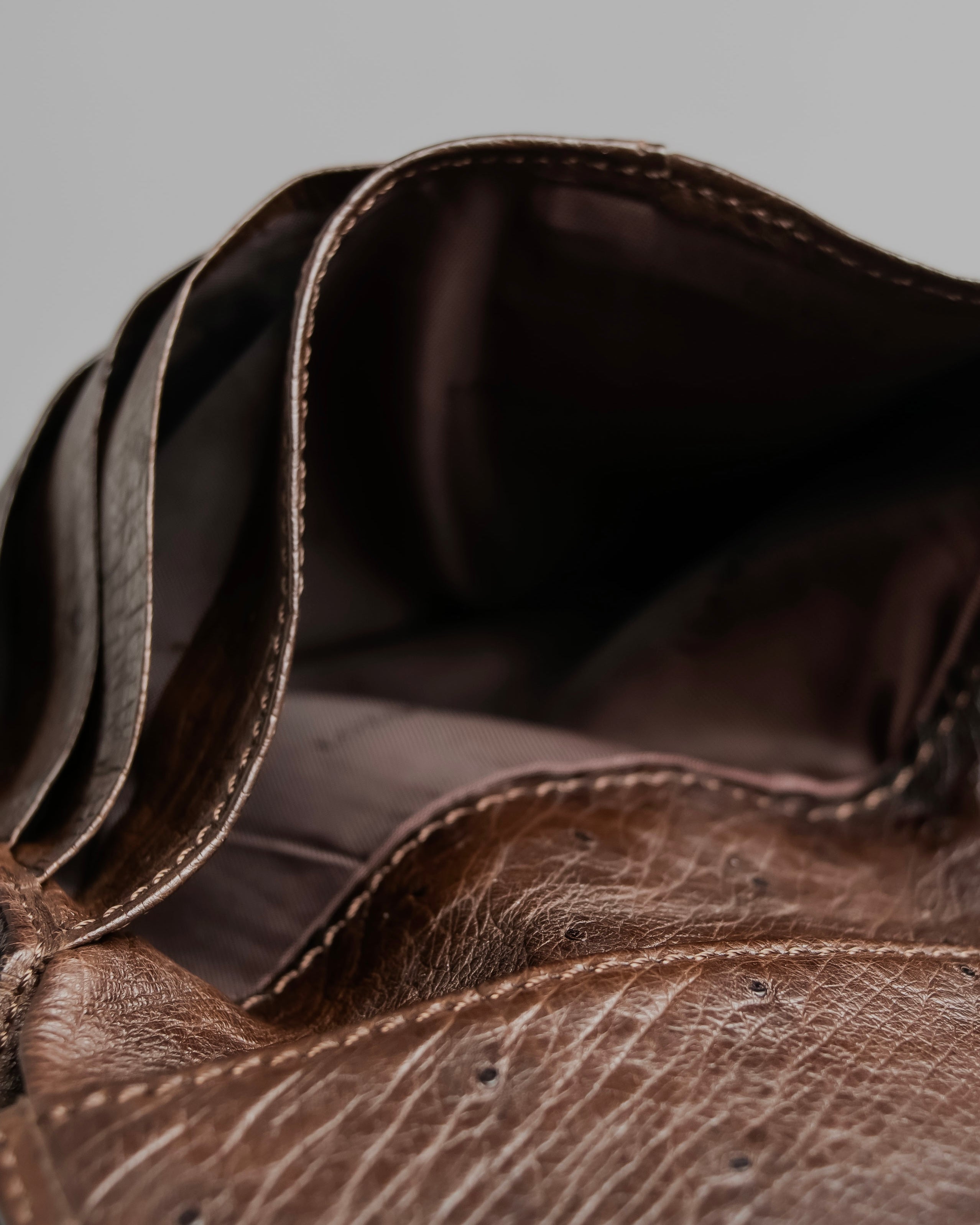 "LOEWE" Ostrich leather bi-fold wallet