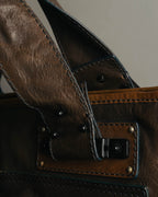 "Chloé" 2000's two-tone leather structured tote bag