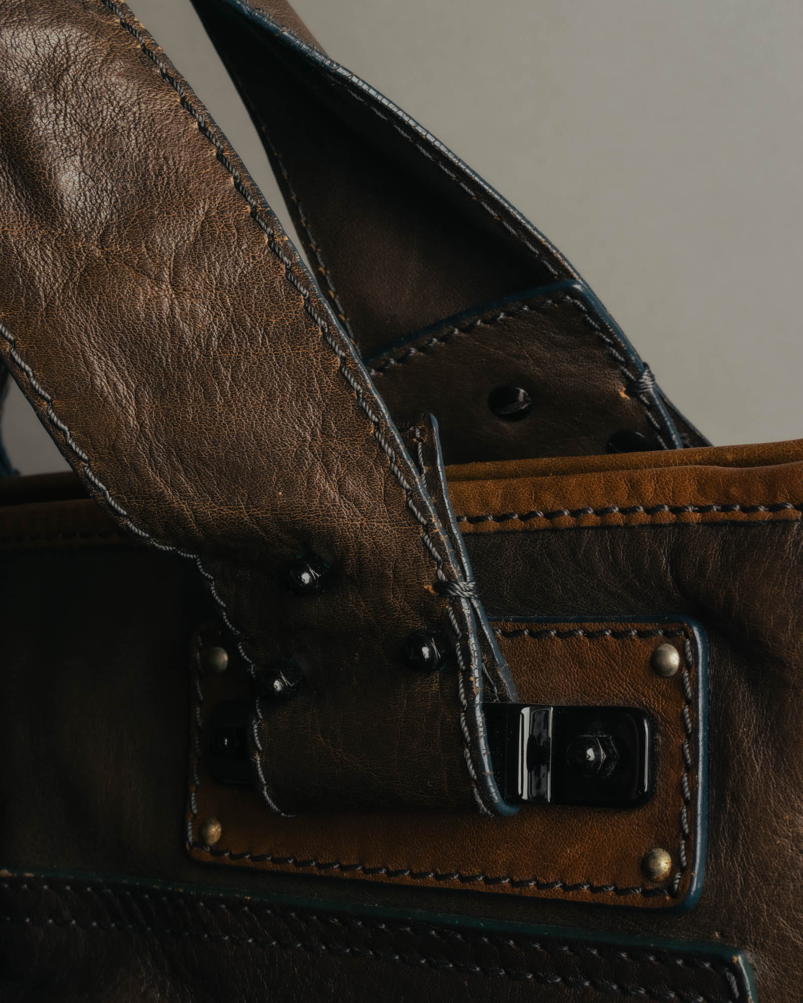 "Chloé" 2000's two-tone leather structured tote bag