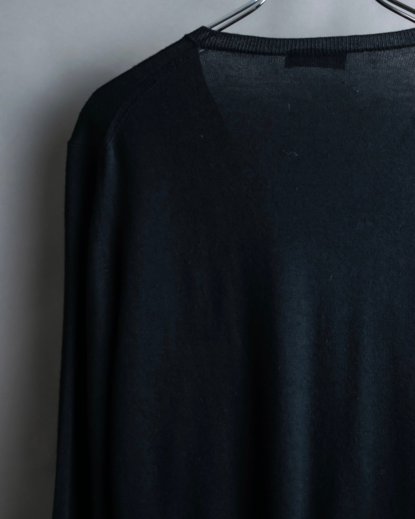 "PRADA" V-neck relaxed wool high gauge knit pullover