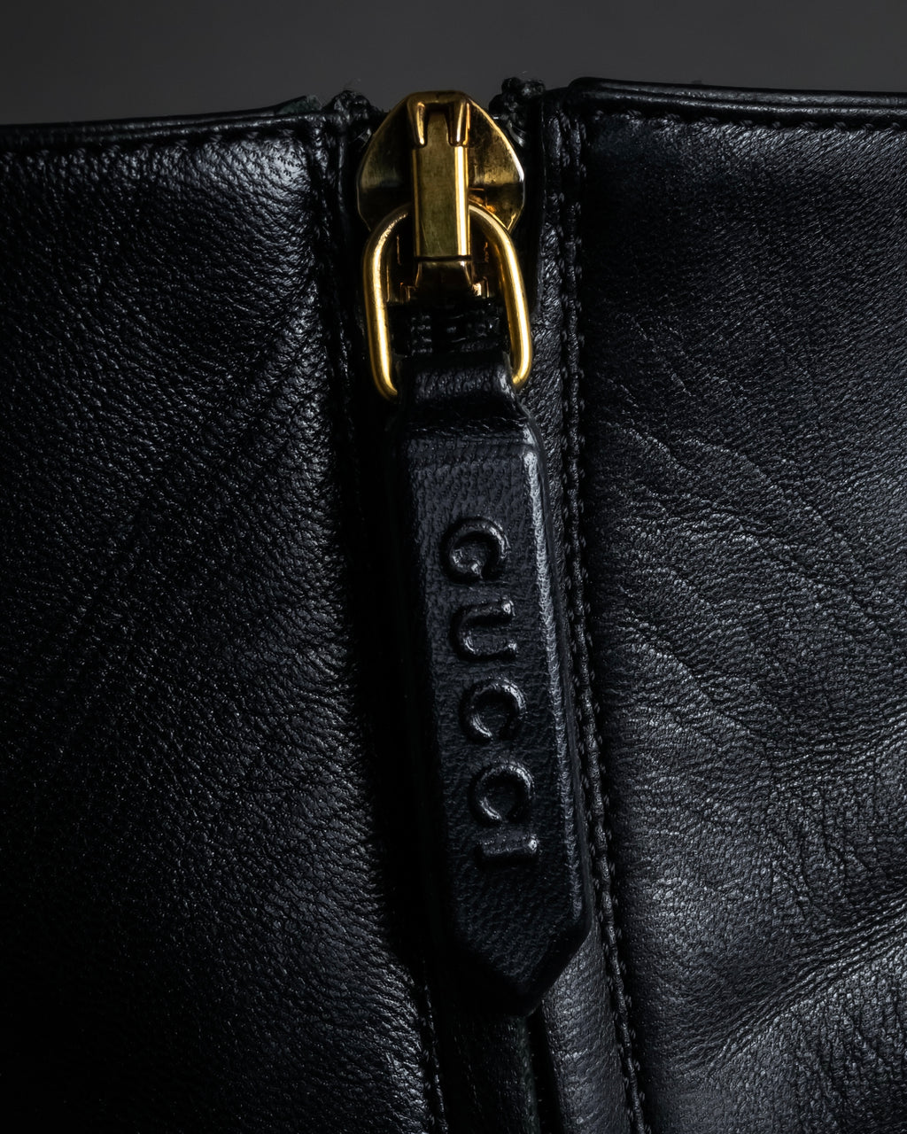 "GUCCI" Leather gg fringe heeled ankle boots