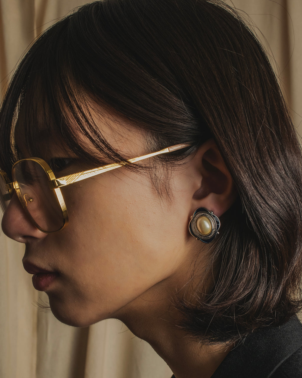 Pendientes de clip con cabujón de perlas de los años 80 y 90 de Burberrys