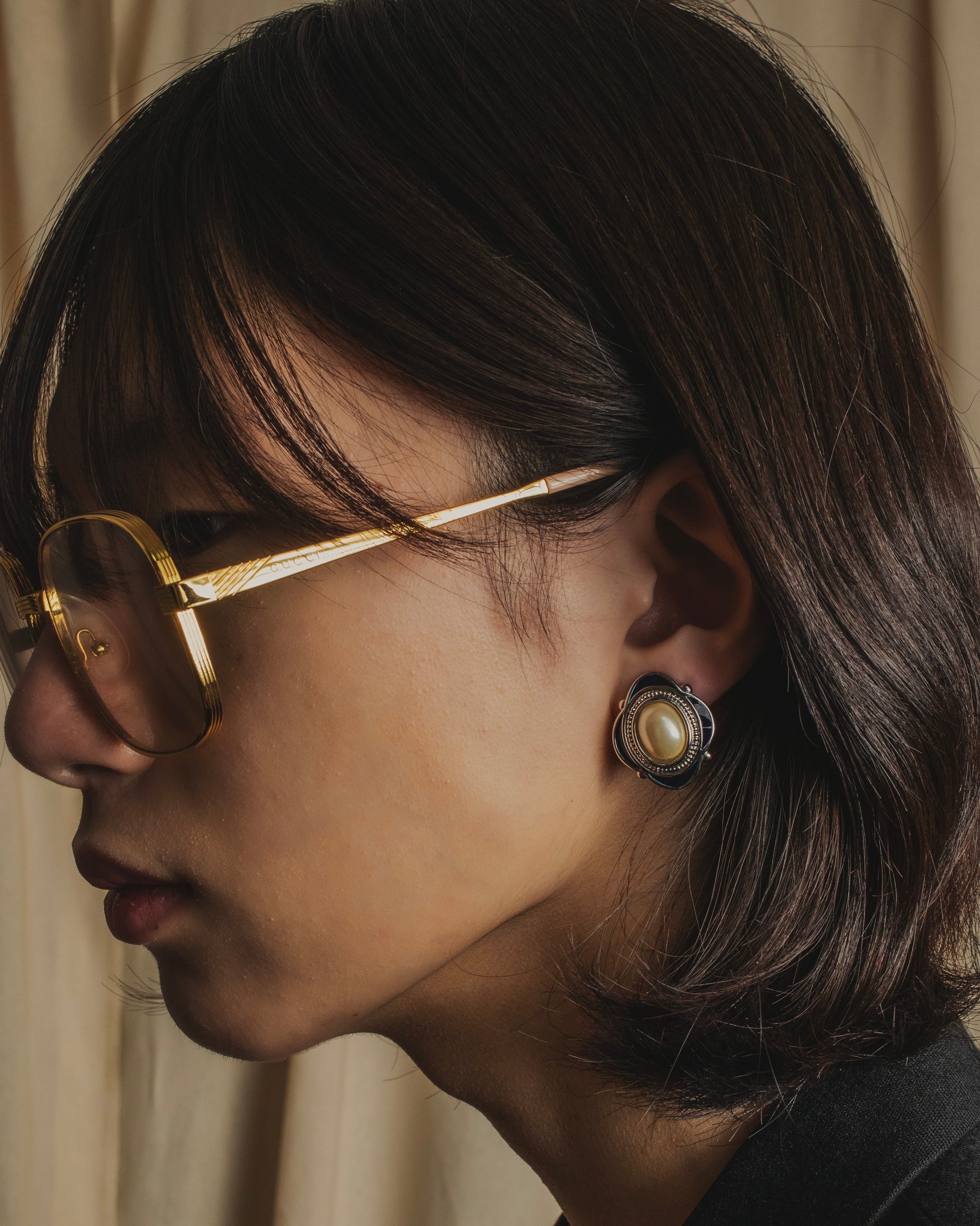 Pendientes de clip con cabujón de perlas de los años 80 y 90 de Burberrys