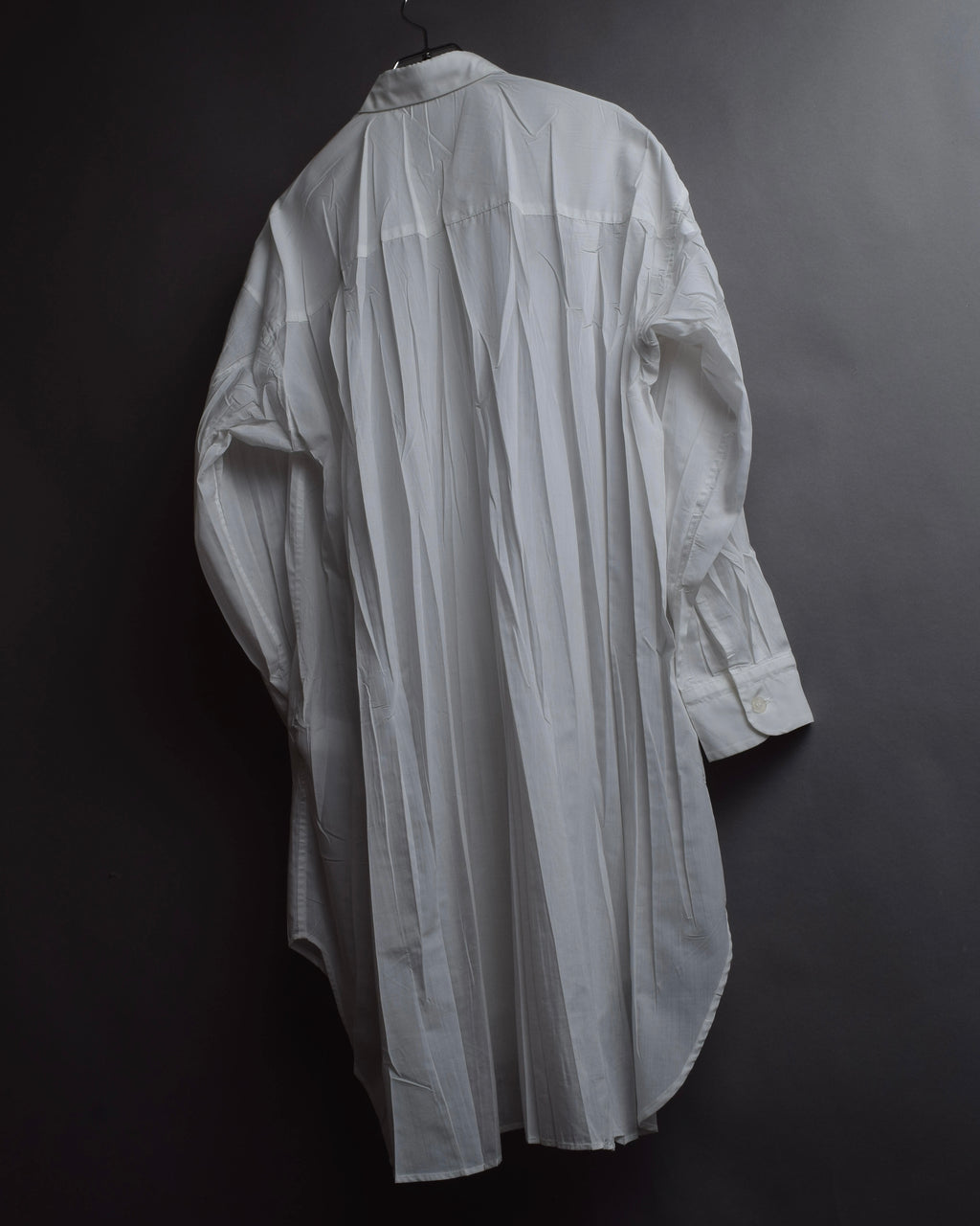 "ISSEY MIYAKE" Pleated design polyester long shirt