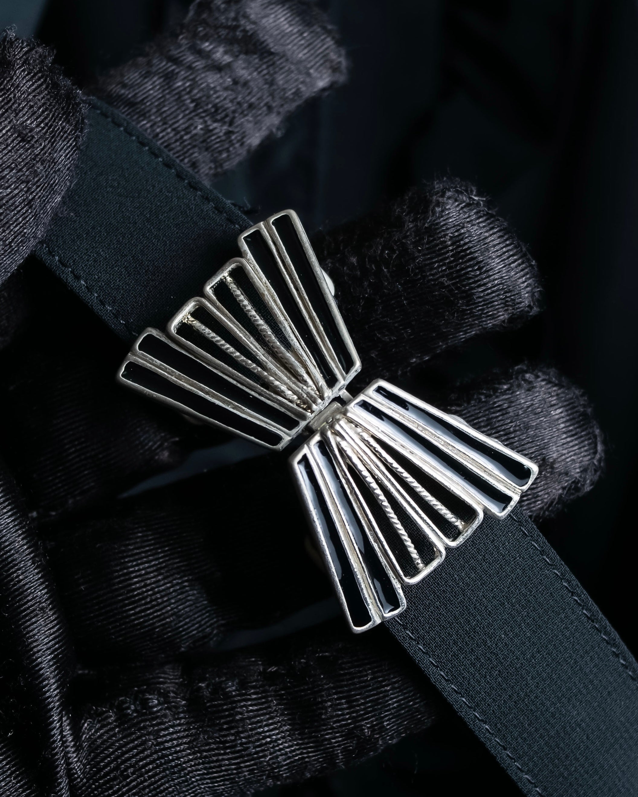 "SOANA" Bowtie belted design long black dress