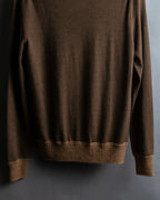 "HERMES" Gaultier period H logo engraved V-neck knit