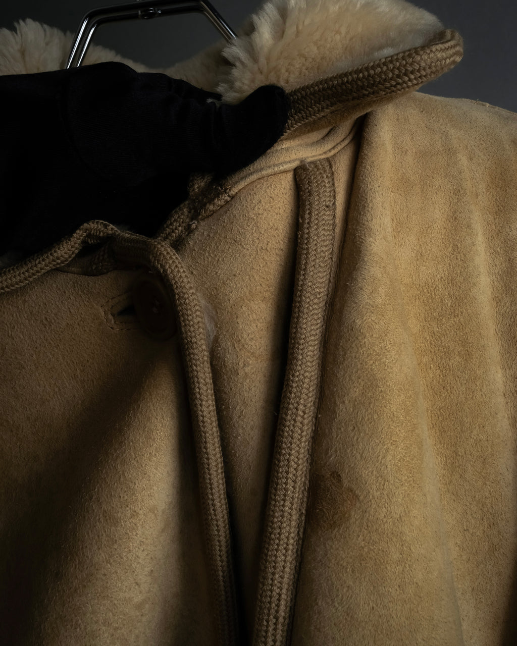 "LOEWE" 90's Panel-switched design mouton shearling coat