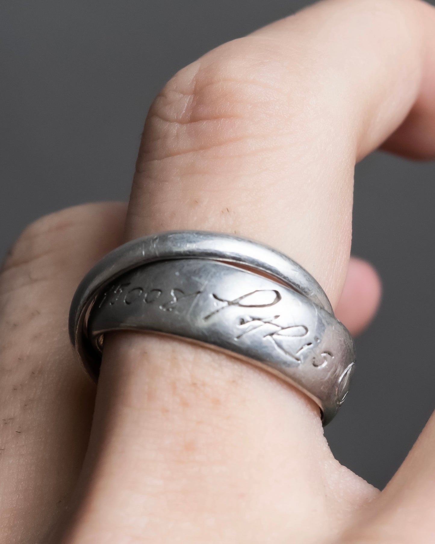 “Celine” Silver 925 engraved double ring