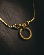 "Christian Dior" 80's-90's Gold tone rhinestone necklace