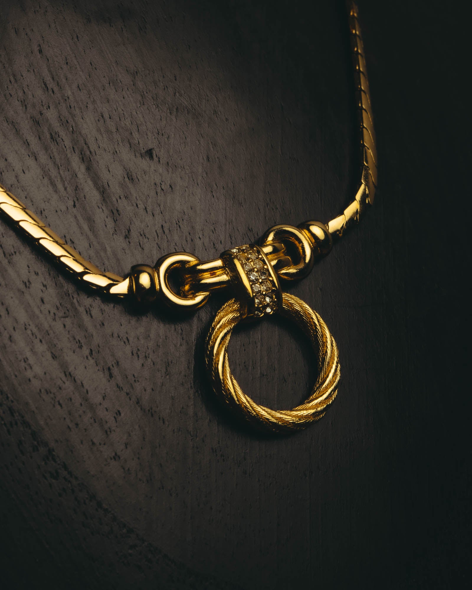 "Christian Dior" 80's-90's Gold tone rhinestone necklace