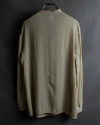 "GIORGIO ARMANI" Ivory color no collar silk shirt