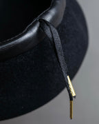 "FUMIKA UCHIDA" Leather piping design wool felt beret