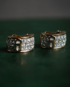 "Christian Dior" 00’s crystal pave cd drop necklace and earrings set