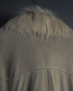 "BURBERRY BLUE LABEL" 00’s Shearling cable-knit pockets coat
