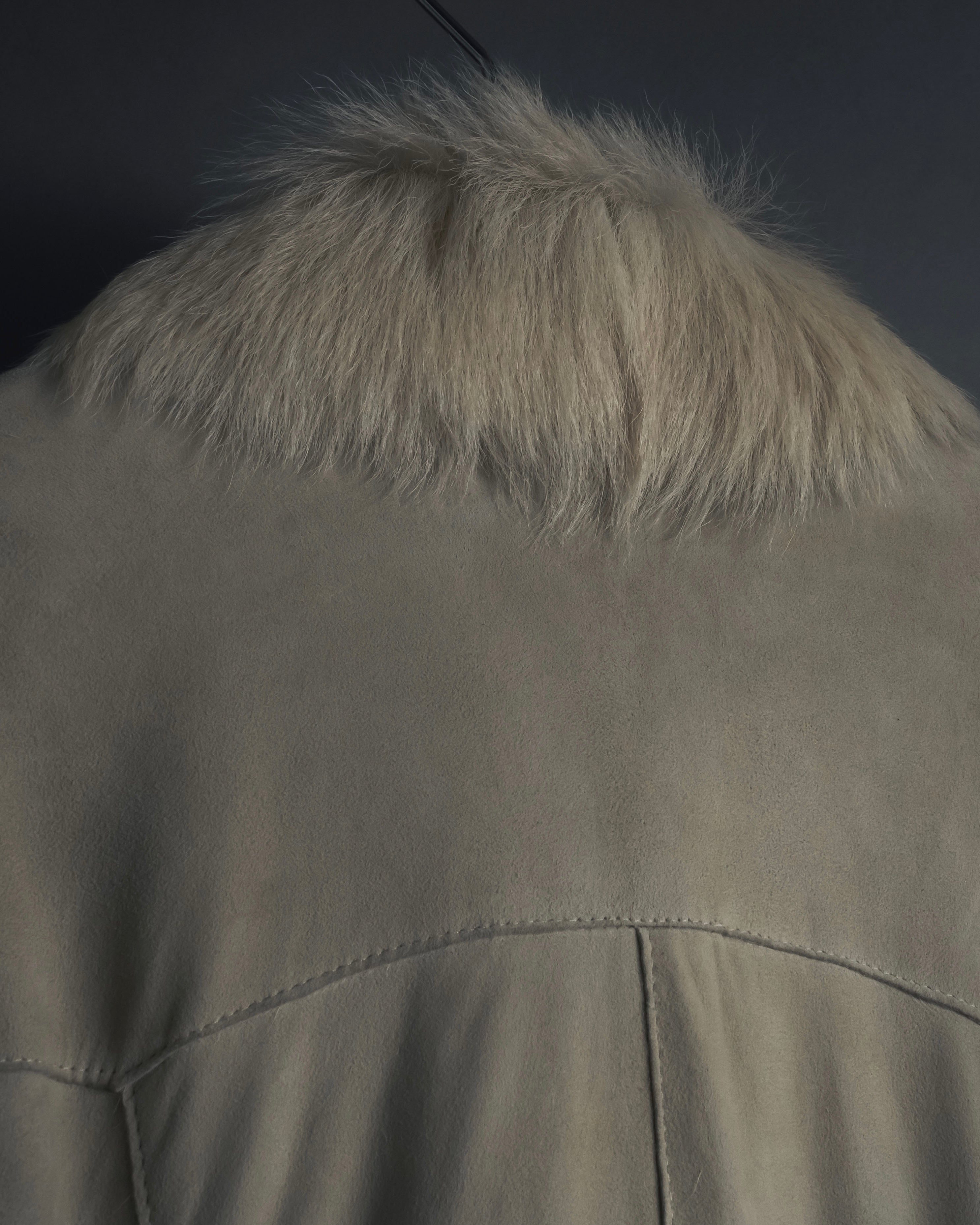 "BURBERRY BLUE LABEL" 00’s Shearling cable-knit pockets coat
