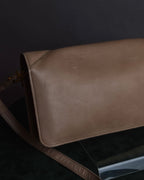 "HERMES" 70's Diamond stitched envelope leather bag