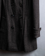 "DOLCE & GABBANA" Fringe scarf included double-breasted coat