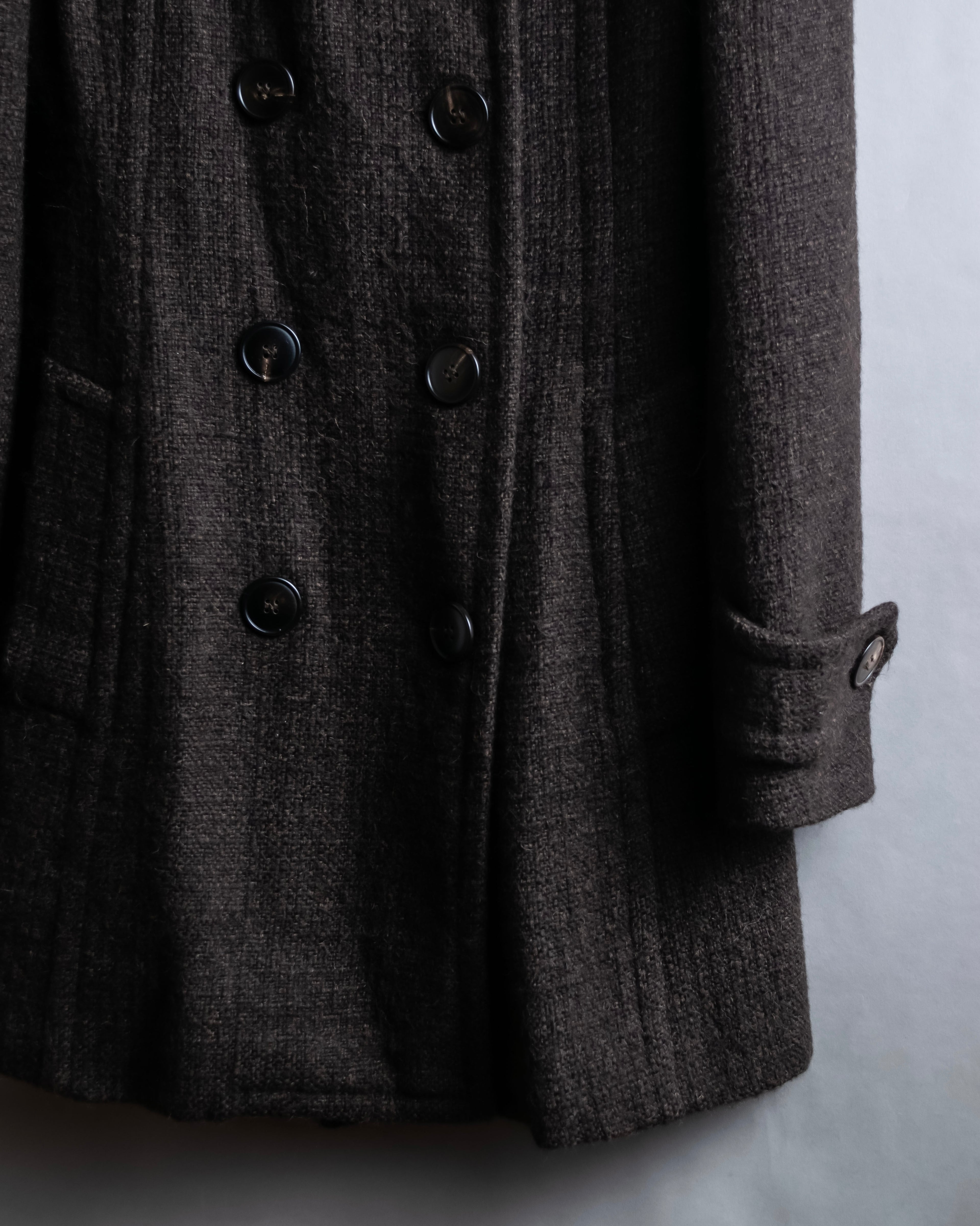 "DOLCE & GABBANA" Fringe scarf included double-breasted coat