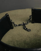 –SPECIAL– "Christian Dior" Late 2000s-2020s Eyelet leather choker necklace