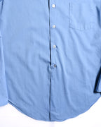 VINTAGE/ Pointed Collar French Cuff Shirt Blue