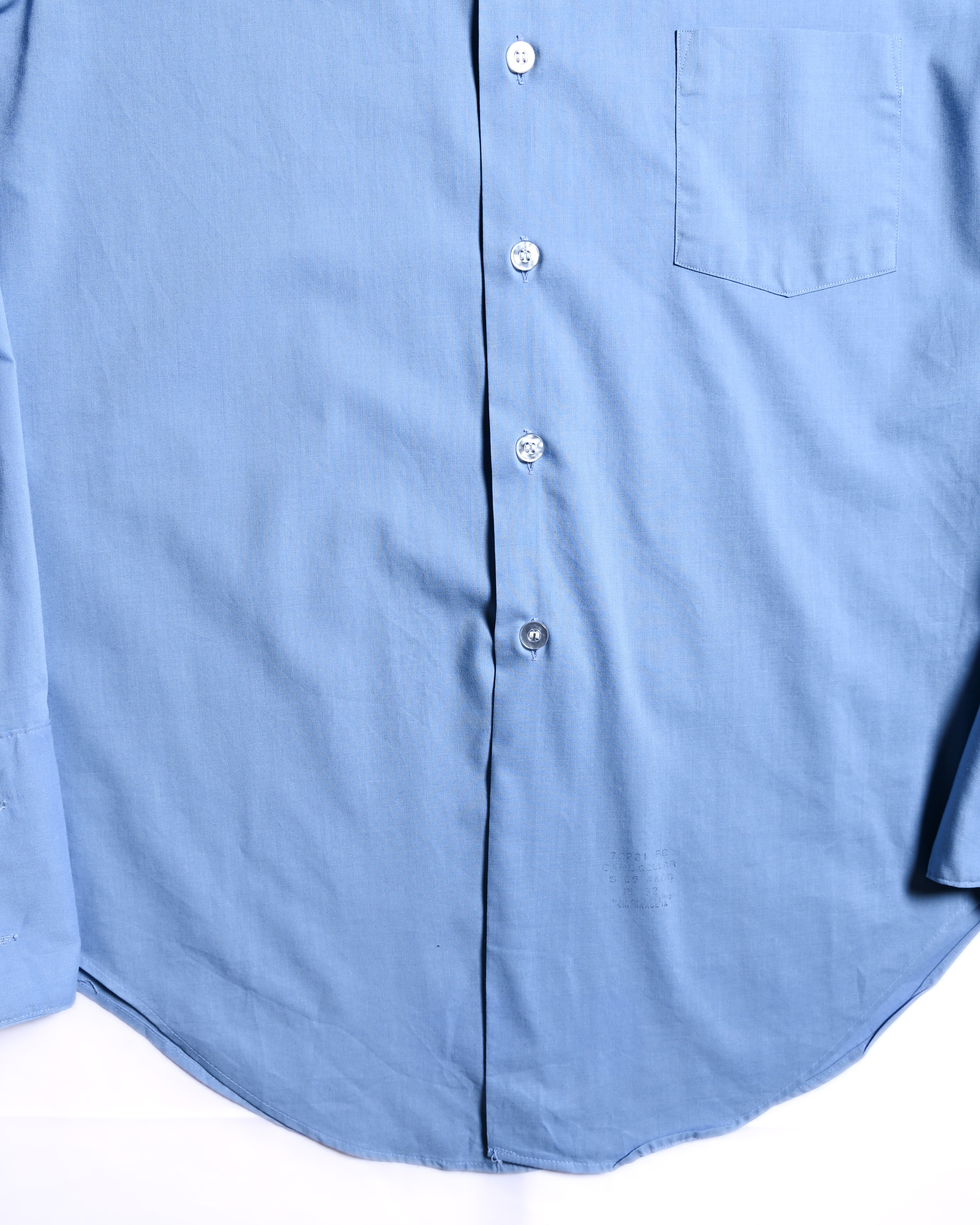 VINTAGE/ Pointed Collar French Cuff Shirt Blue