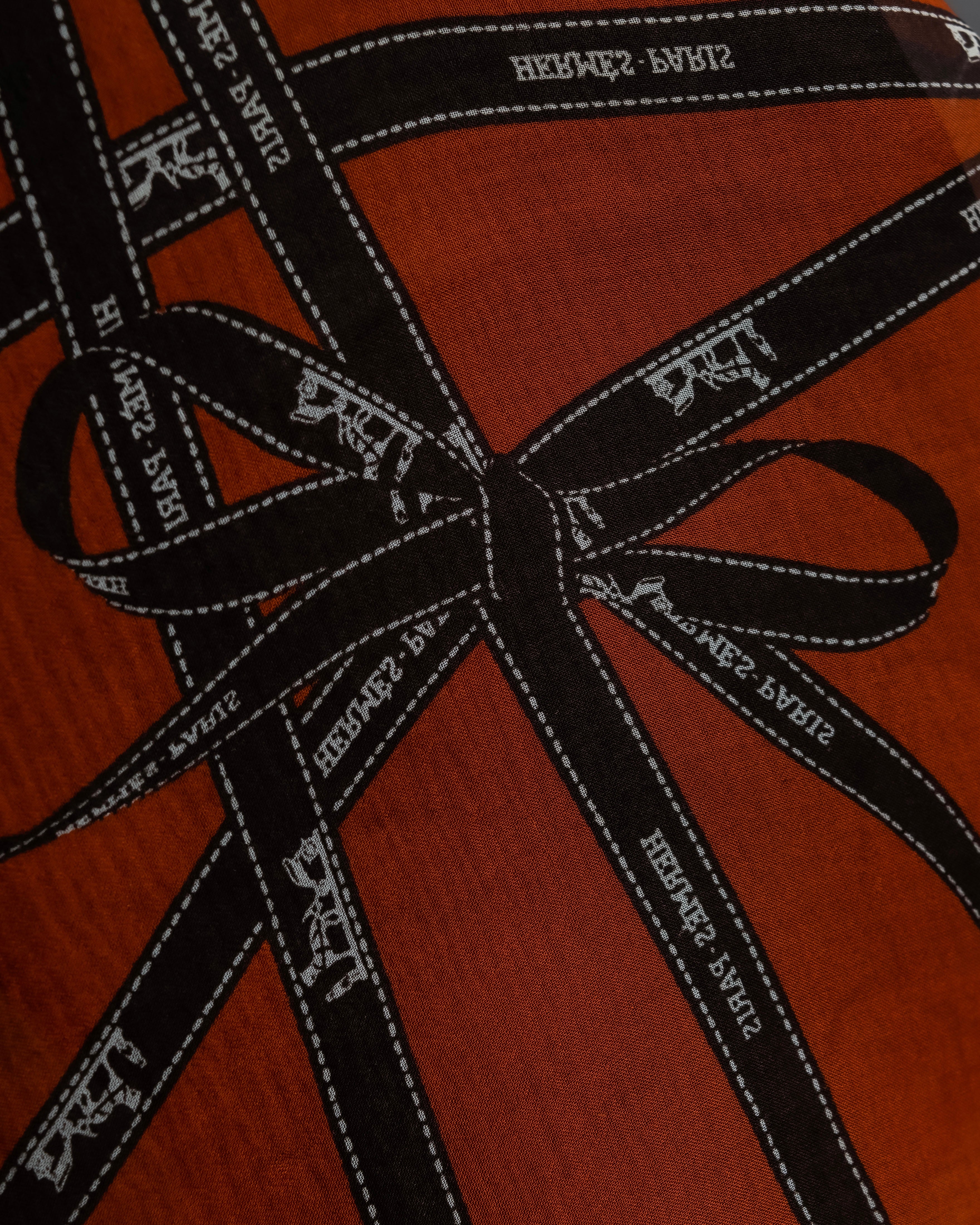 "HERMES" Logo engraved ribbon design scarf