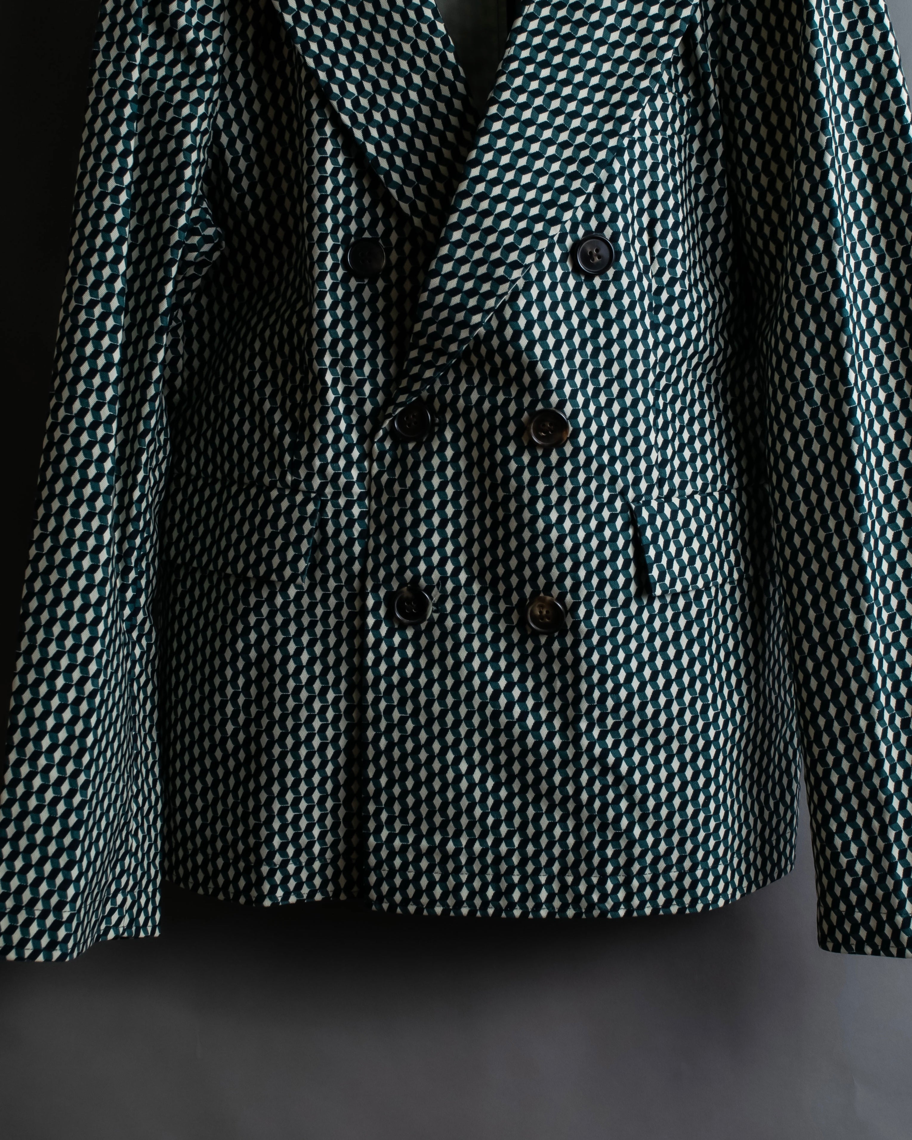"MARNI" Geometric pattern double-breasted tailored jacket