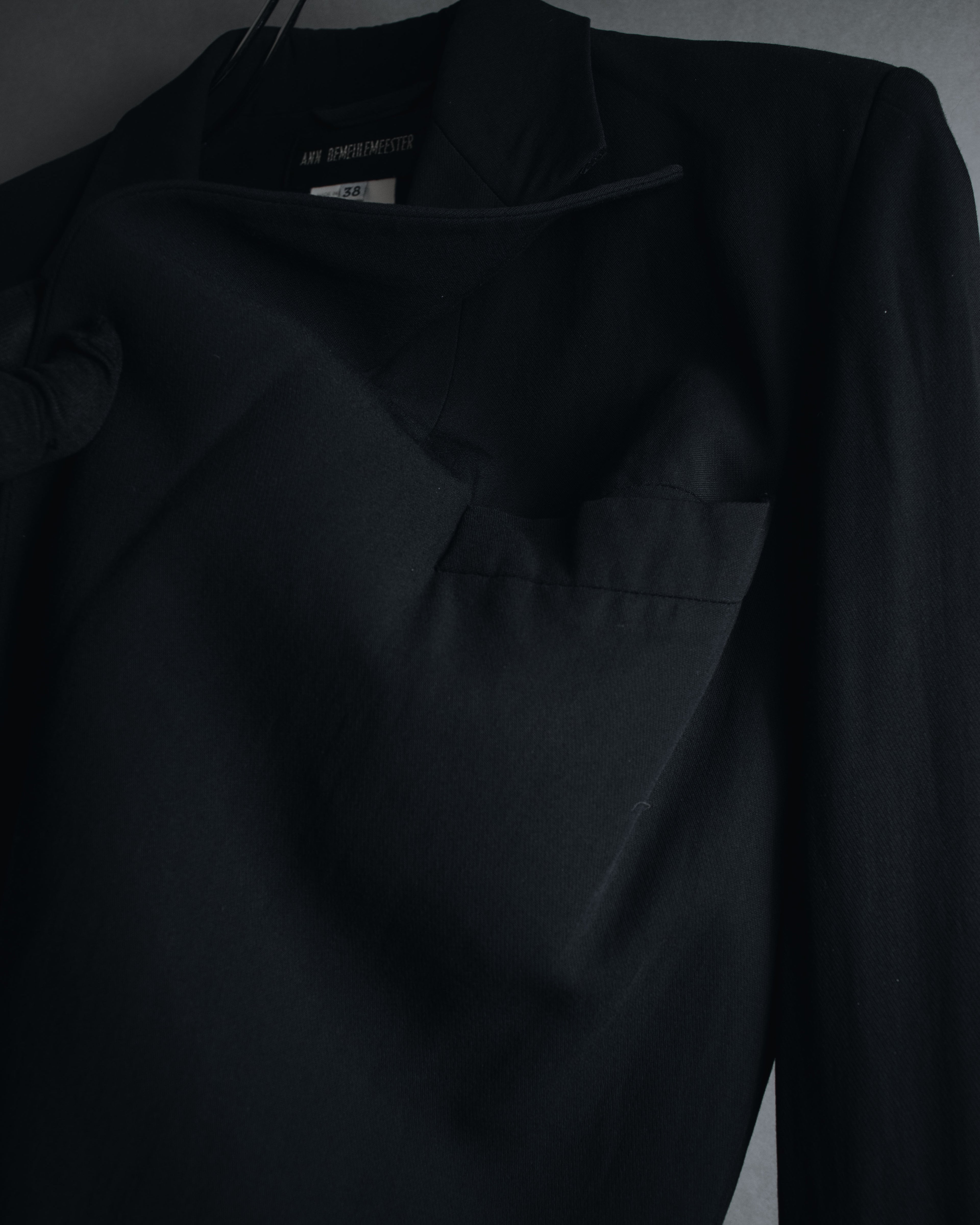 "ANN DEMEULEMEESTER" 90年代-00年代 流体人造丝原羊毛定制夹克