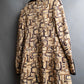 "PRADA" 1996fall Geometric pattern leather trim design mid length coat