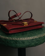 “Cartier” 80’s-90’s Must de Cartier burgundy leather shoulder bag
