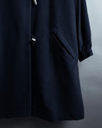 "YVES SAINT LAURENT" Metal toggle design melton wool duffel coat
