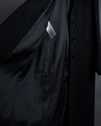 "GUCCI" Michele period solid black wool tailored coat