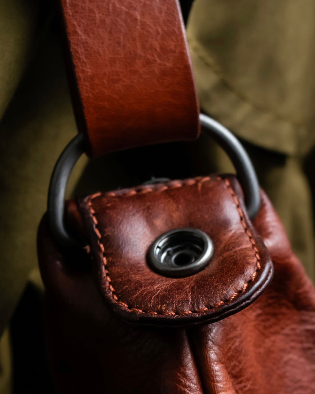 "MAISON MARGIELA" Genuine leather 2way brown color sailor bag