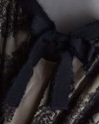 "VALENTINO" Lace layered ribbon design sleeveless dress