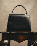 -SPECIAL- "Salvatore Ferragamo" 90's-00's Gancini contrast stitch leather handbag