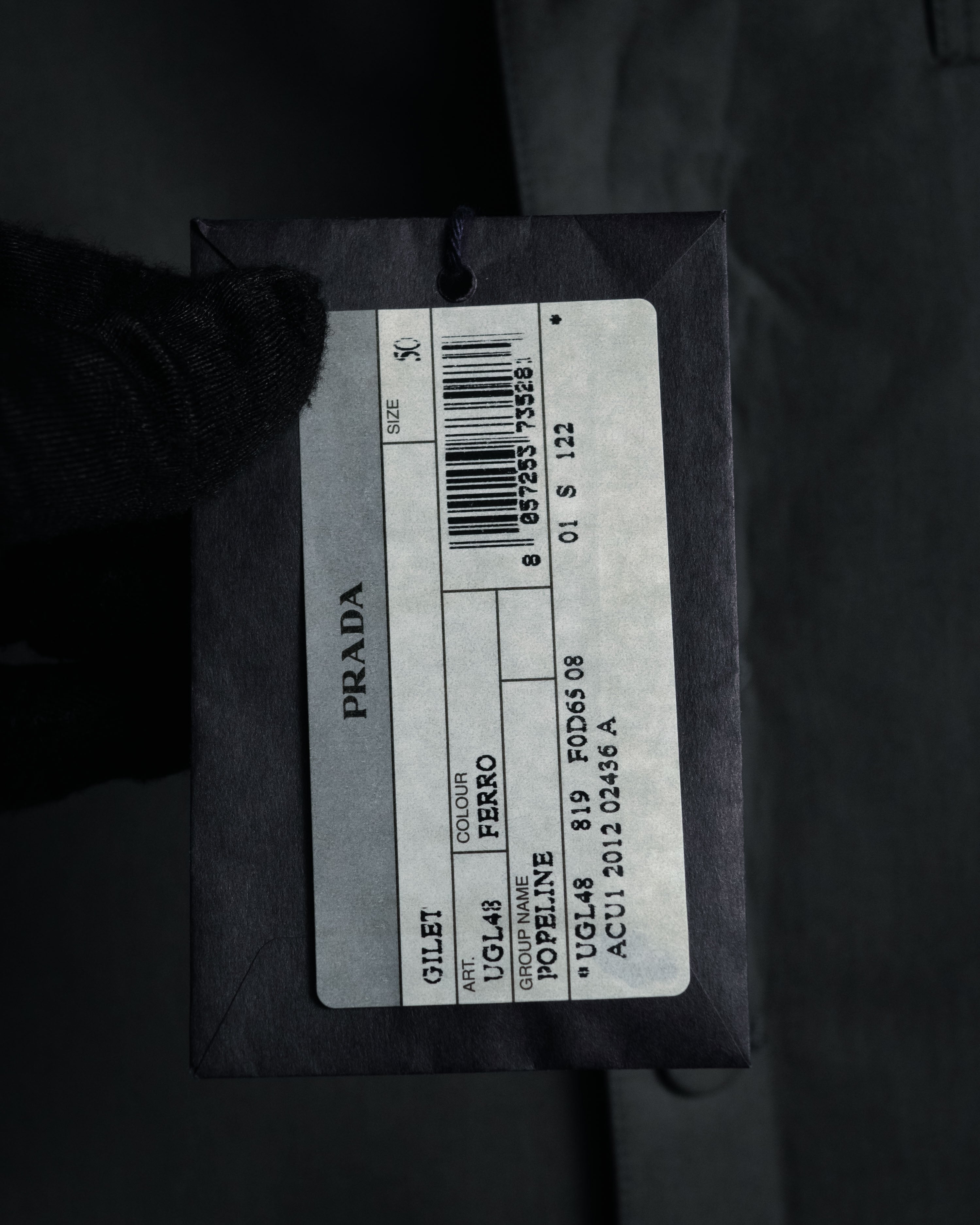 “PRADA” 2012SS poplin minimalist tailored gilet