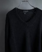 "GUCCI" Silky mix angora V-neck knit pullover