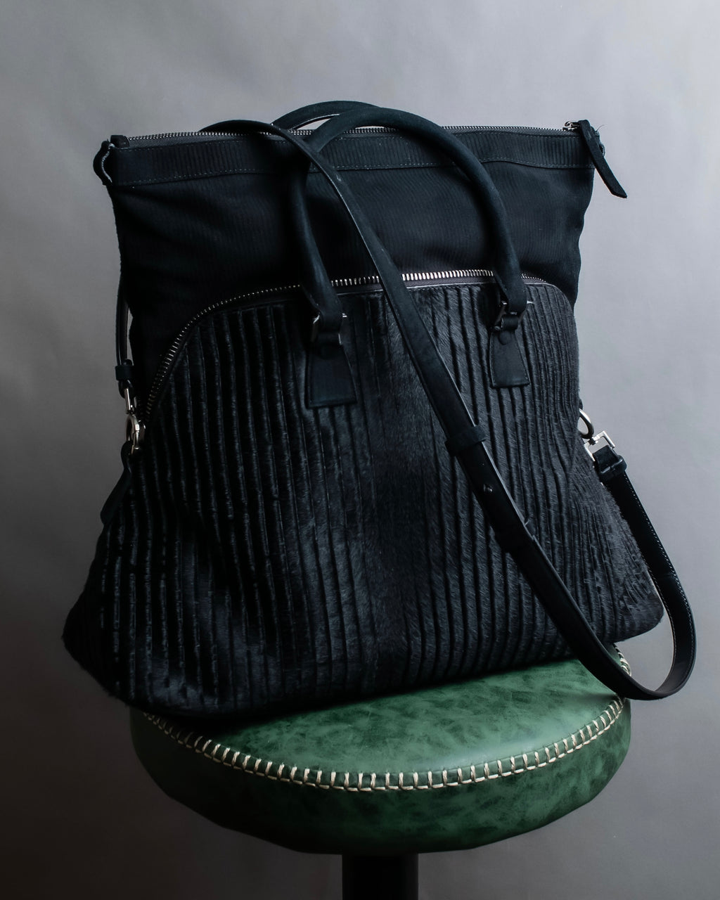 "MAISON MARGIELA" 5AC Harako leather corduroy combination 2way bag