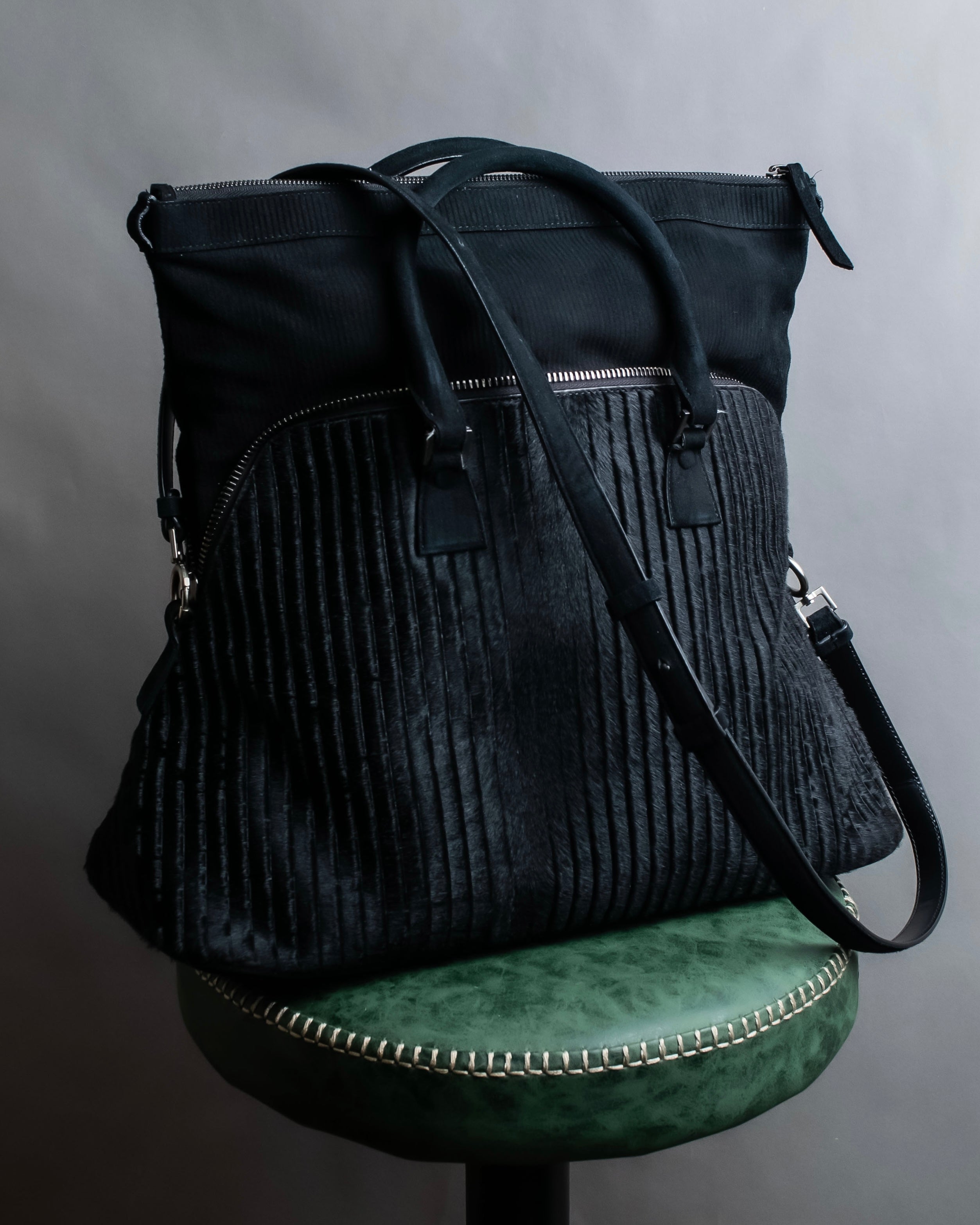 "MAISON MARGIELA" 5AC Harako leather corduroy combination 2way bag