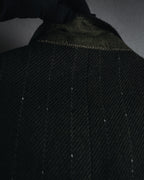 "Yves Saint Laurent diffusion hommes" 80’s-90’s structured glitter pinstripe wool suit set-up