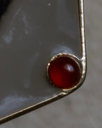 "BALENCIAGA" Red cabochon symmetrical design necklace