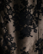 “CELINE” 00’s Lace overlay silk blend tailored jacket