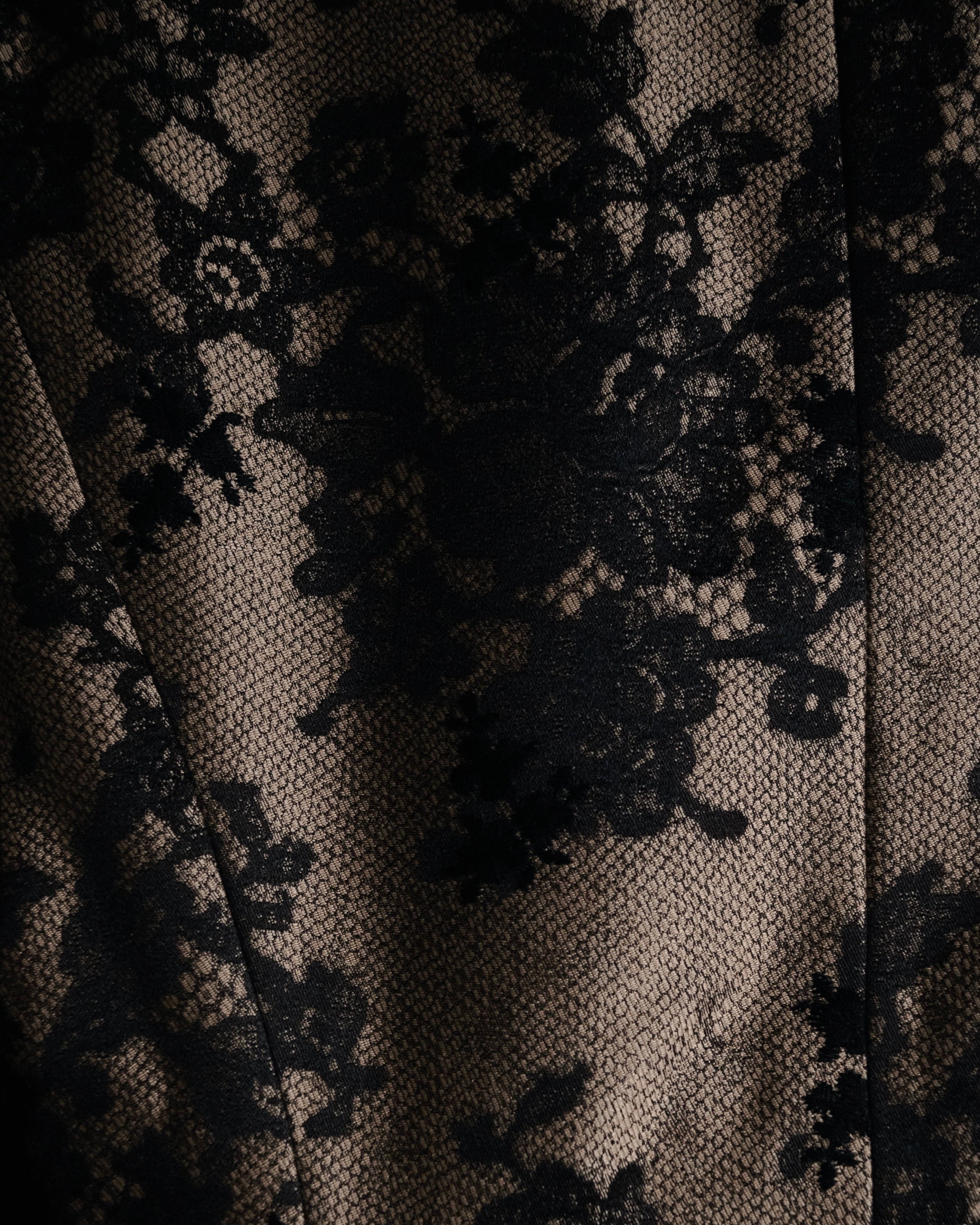 “CELINE” 00’s Lace overlay silk blend tailored jacket